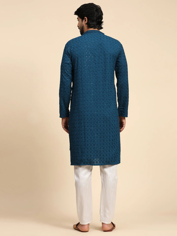 Rayon Cotton Kurta Set | Intricate Weaved Chikankari for Festive Occasions
