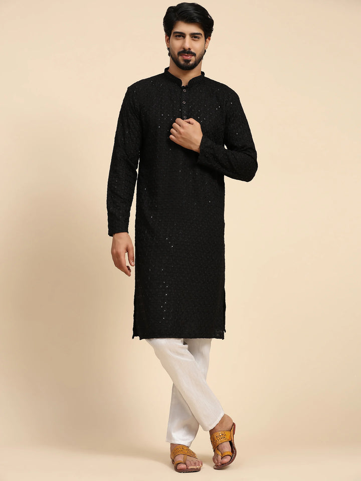 Rayon Cotton Kurta Set | Intricate Weaved Chikankari for Festive Occasions