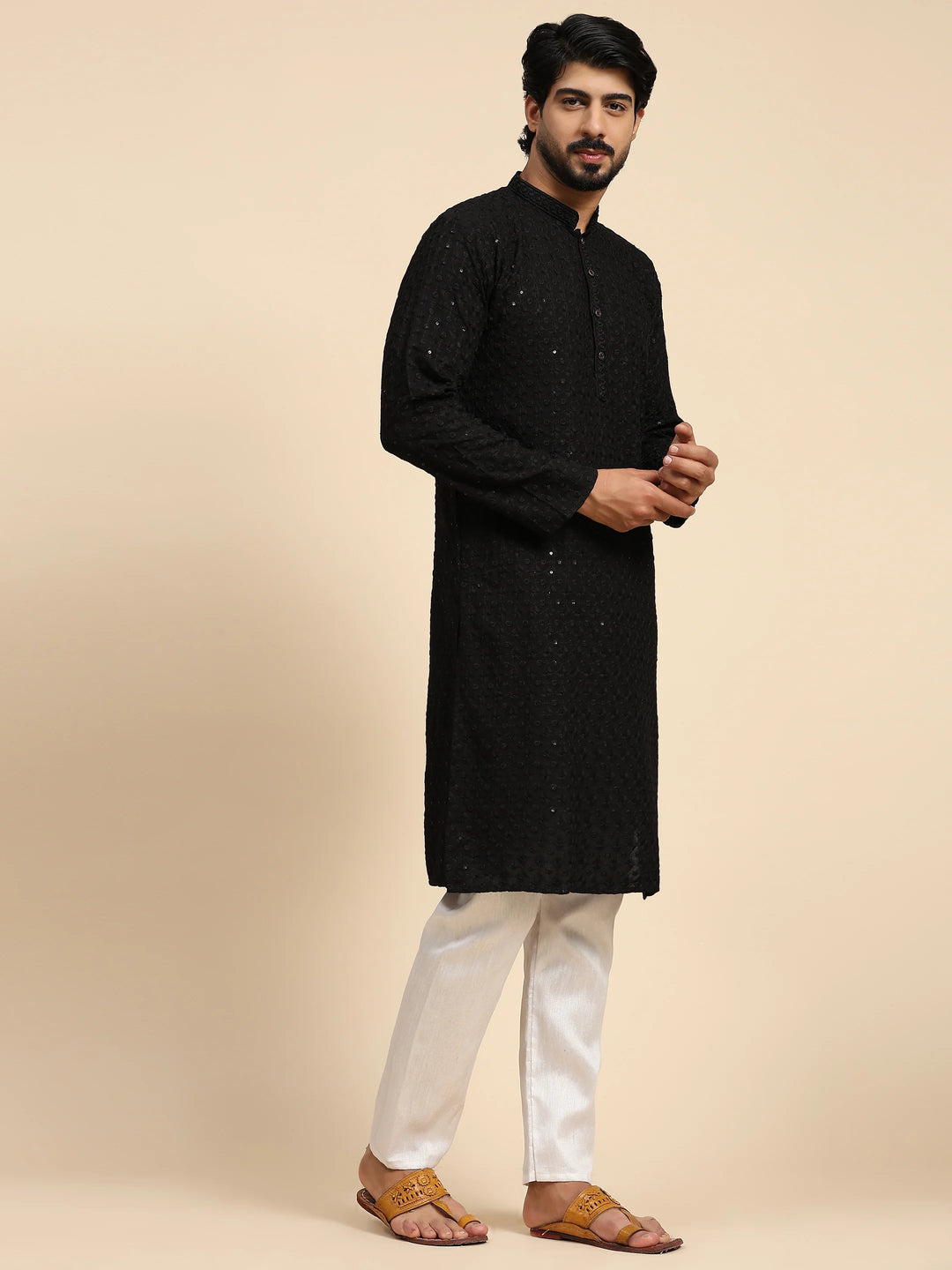 Rayon Cotton Kurta Set | Intricate Weaved Chikankari for Festive Occasions