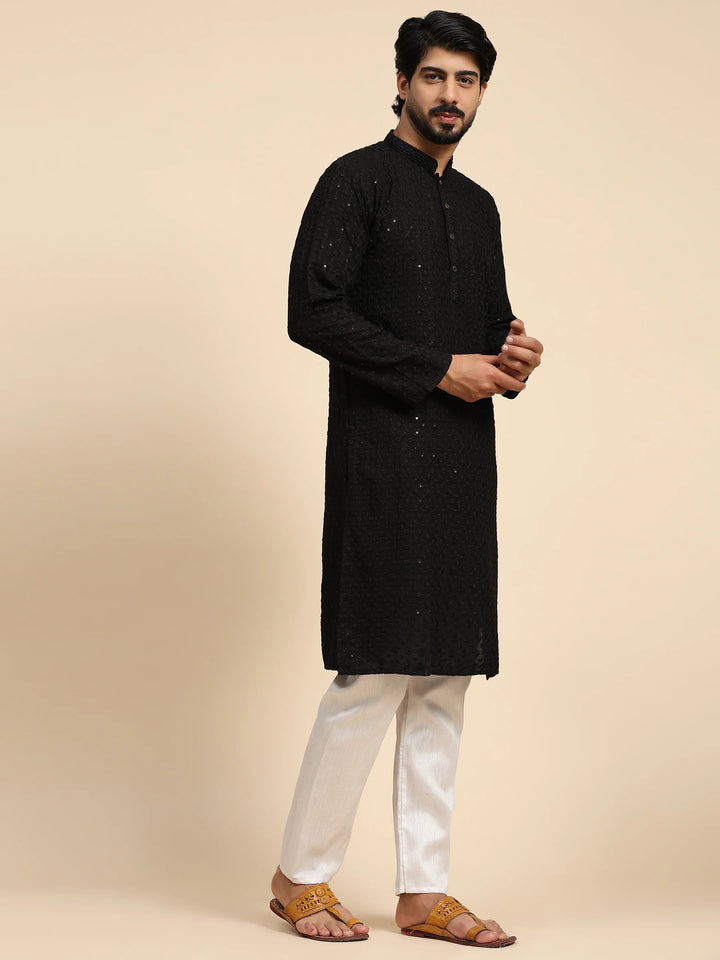 Rayon Cotton Kurta Set | Intricate Weaved Chikankari for Festive Occasions