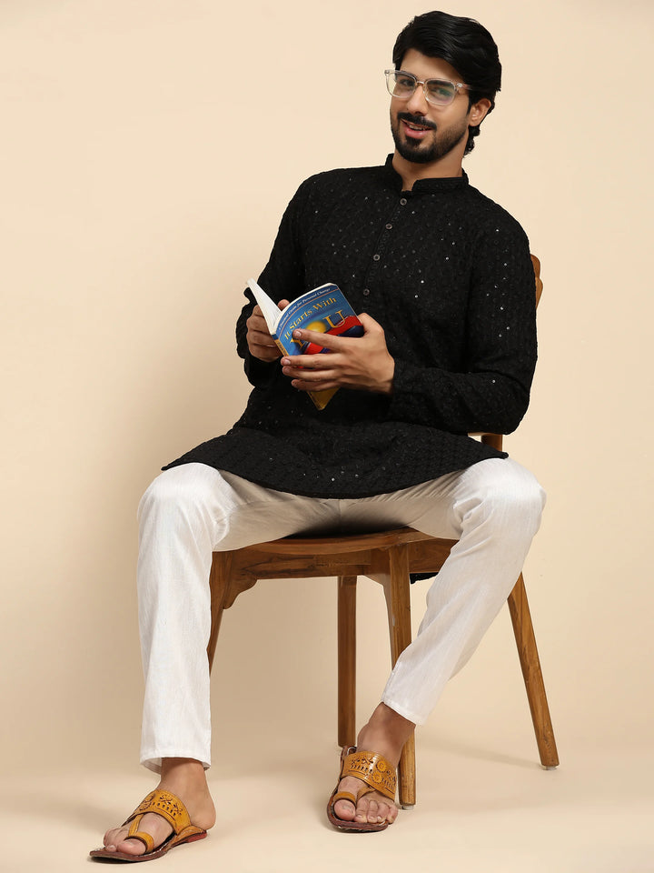 Rayon Cotton Kurta Set | Intricate Weaved Chikankari for Festive Occasions
