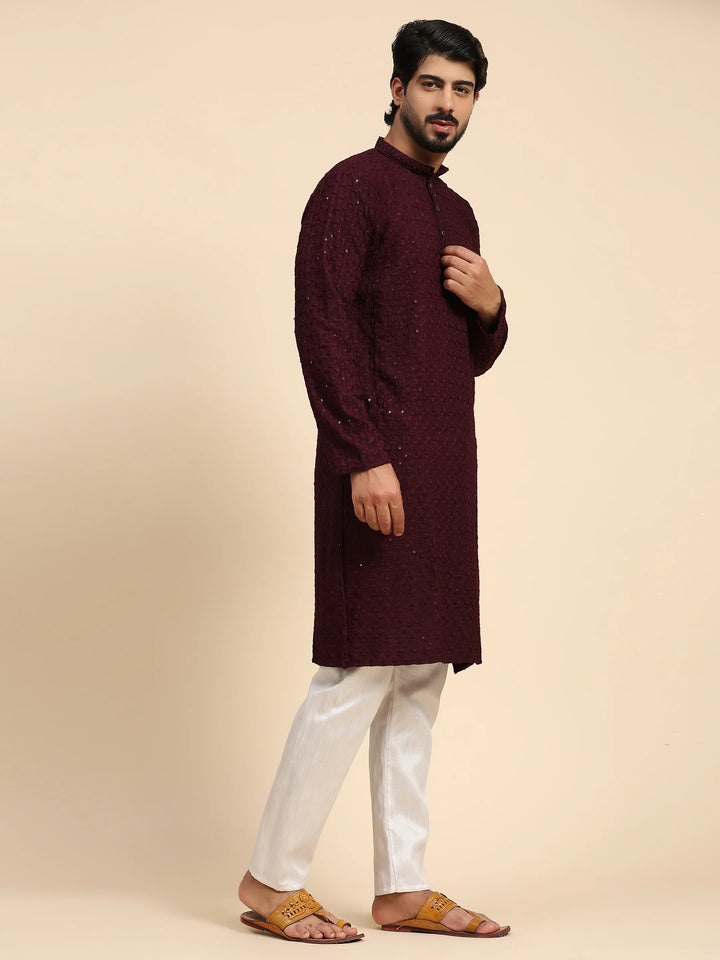 Rayon Cotton Kurta Set | Intricate Weaved Chikankari for Festive Occasions