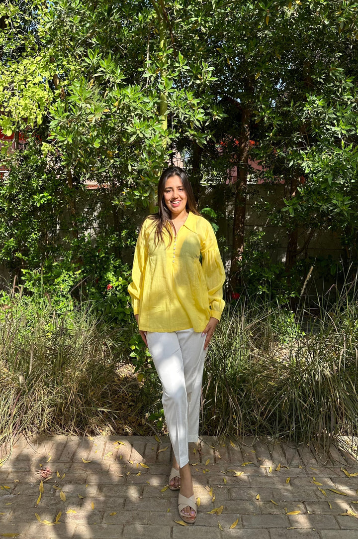 Yellow & White Embroidered Co-ord Set | Chic Summer Style