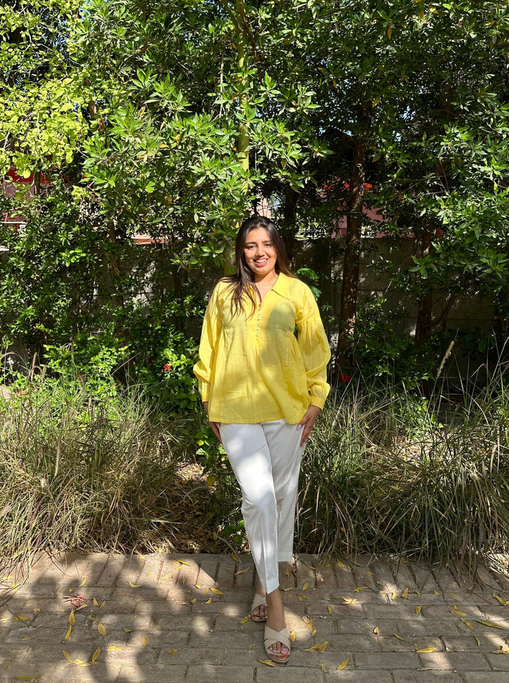 Yellow & White Embroidered Co-ord Set | Chic Summer Style