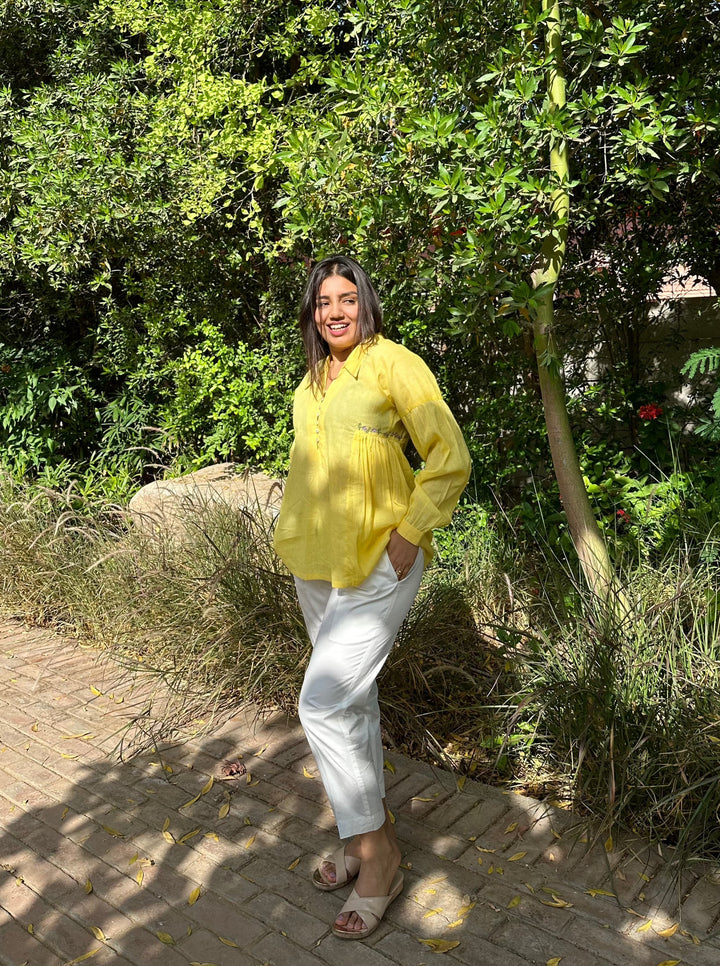 Yellow & White Embroidered Co-ord Set | Chic Summer Style