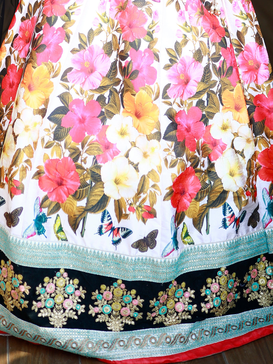 Enchanting Multi Color Floral Printed | Silk Reception Wear Lehenga Choli Signature Design