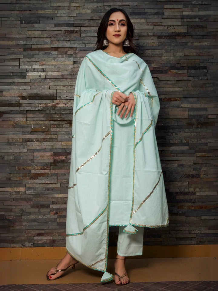 Simple Yet Stunning | Celeste Cotton Straight Kurta in Light Blue