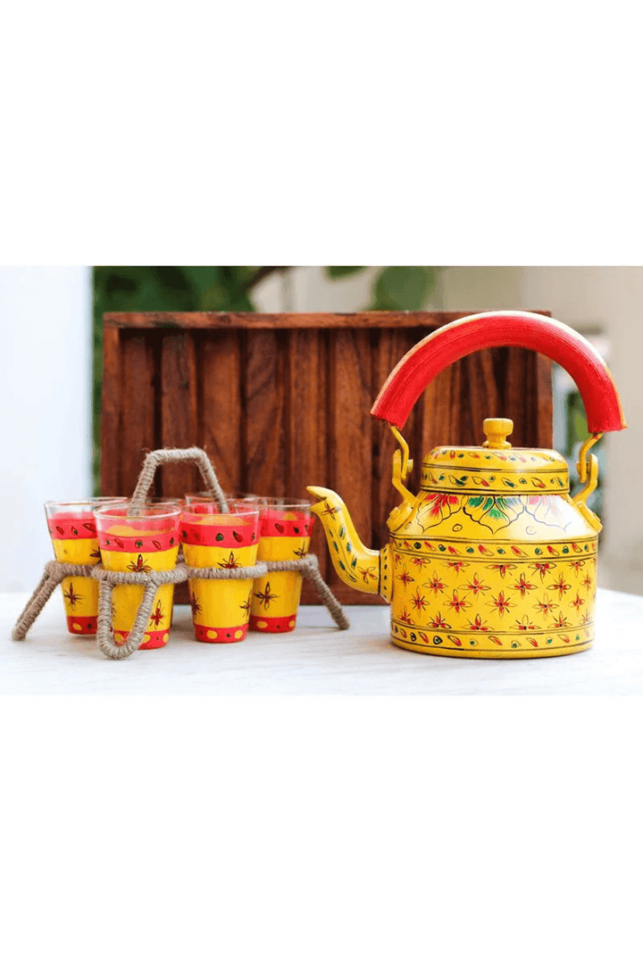 Colorful Meenakari Tea Kettle | Handmade Rajasthani Art