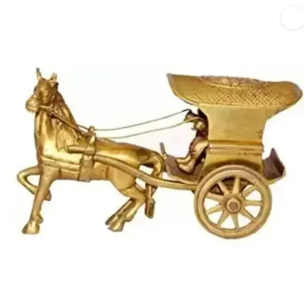 Elegant Brass Horse-Drawn Cart | Crafted Decor with Detailed Design