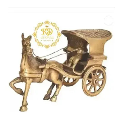 Elegant Brass Horse-Drawn Cart | Crafted Decor with Detailed Design