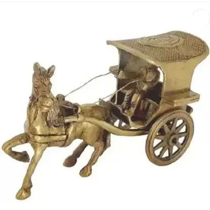 Elegant Brass Horse-Drawn Cart | Crafted Decor with Detailed Design