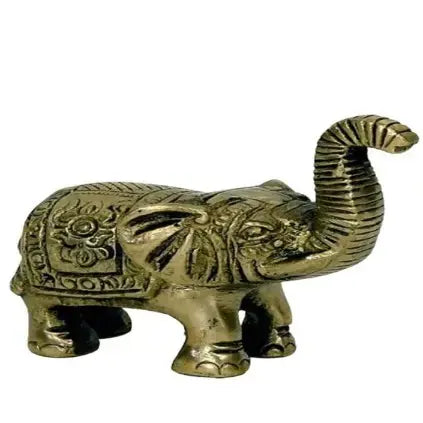 Sleek Elephant Brass Statue | 7.5cm, 200g Home Decor Idol