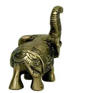 Sleek Elephant Brass Statue | 7.5cm, 200g Home Decor Idol