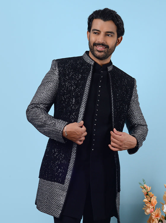 Beautiful Black and Silver Indo Western | Versatile for Any Event