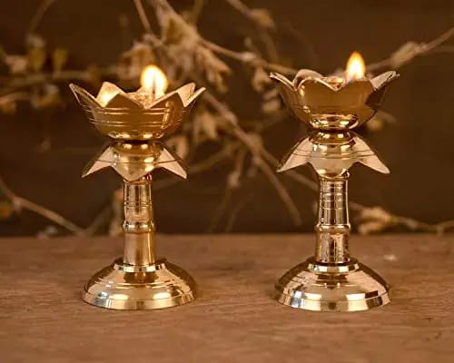 Golden Lotus Diya | Spiritual Pooja Essential