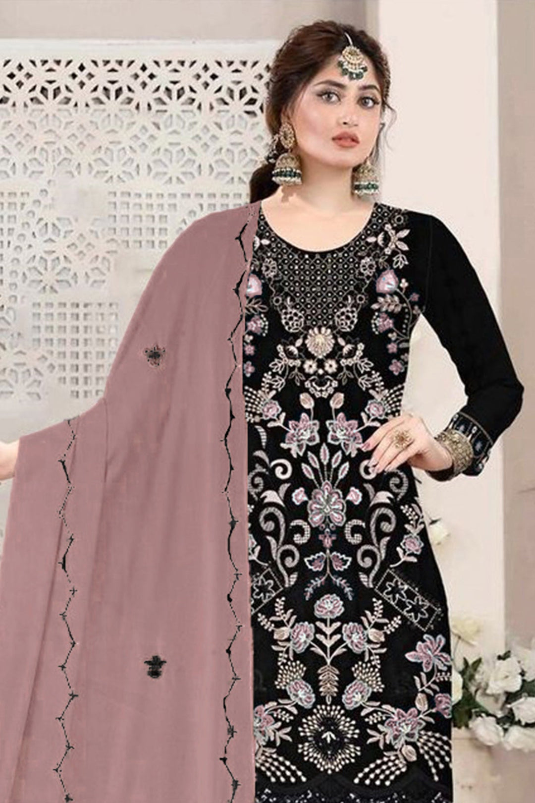 Black Georgette Salwar Kameez | Heavy Embroidery, Sequence