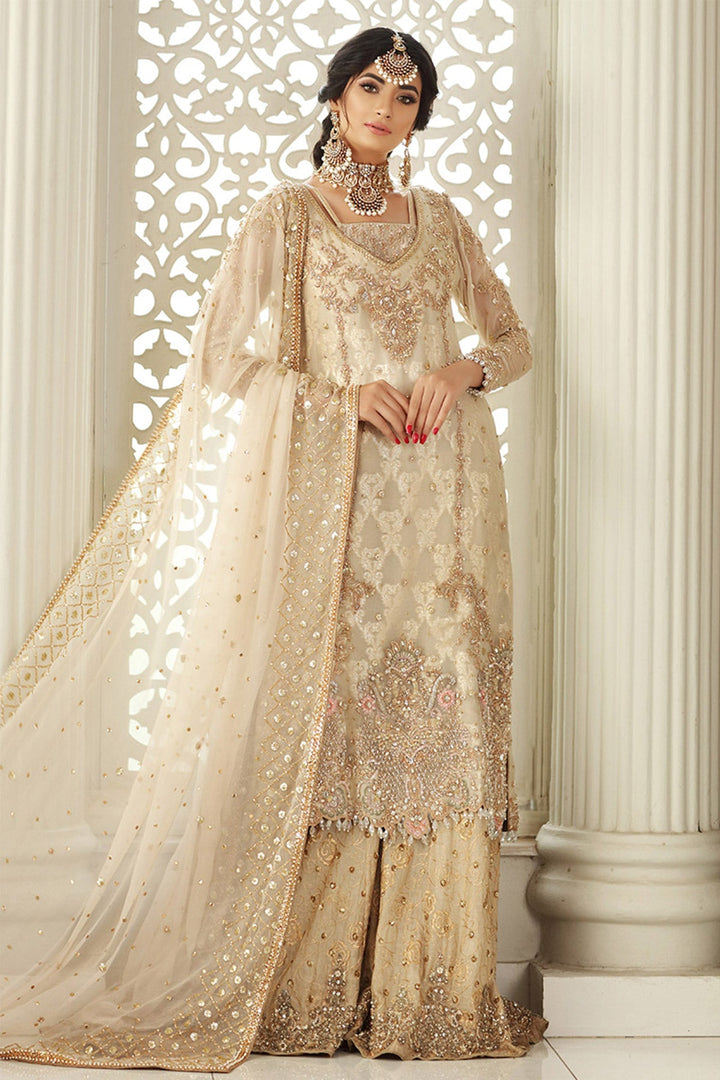 Beige Georgette Salwar Kameez | Elegant Embroidery & Stylish Dupatta