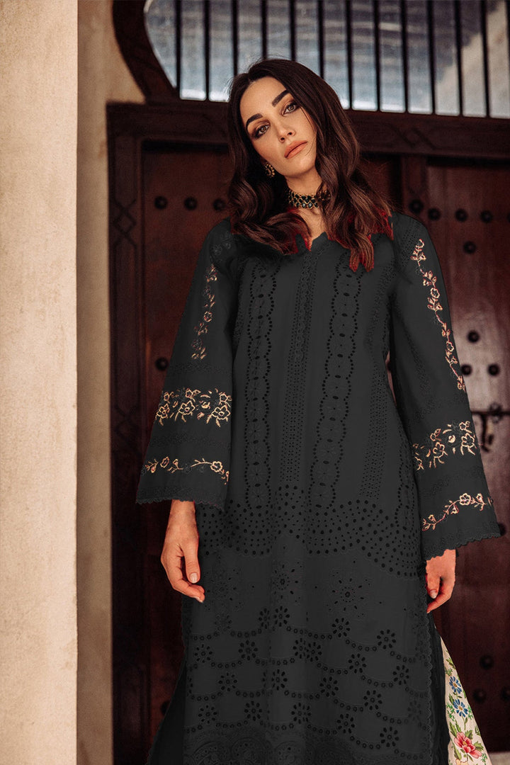 Luxury Black Cotton Salwar Kameez | Digital Printed Dupatta for Elegant Wear