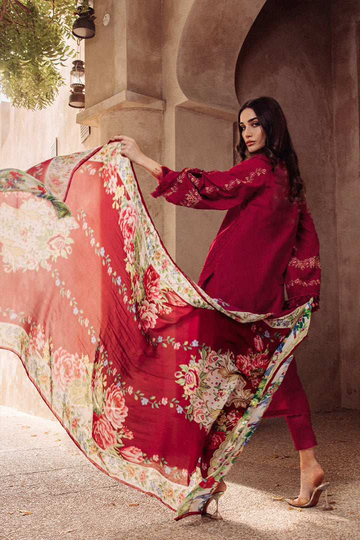 Elegant Red Cotton Suit | Chic Ethnic Wear with a Gorgeous Cotton Dupatta