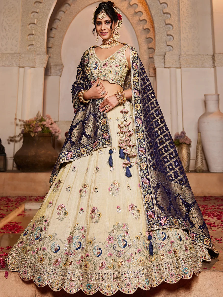 Luxury navy blue ethnic lehenga