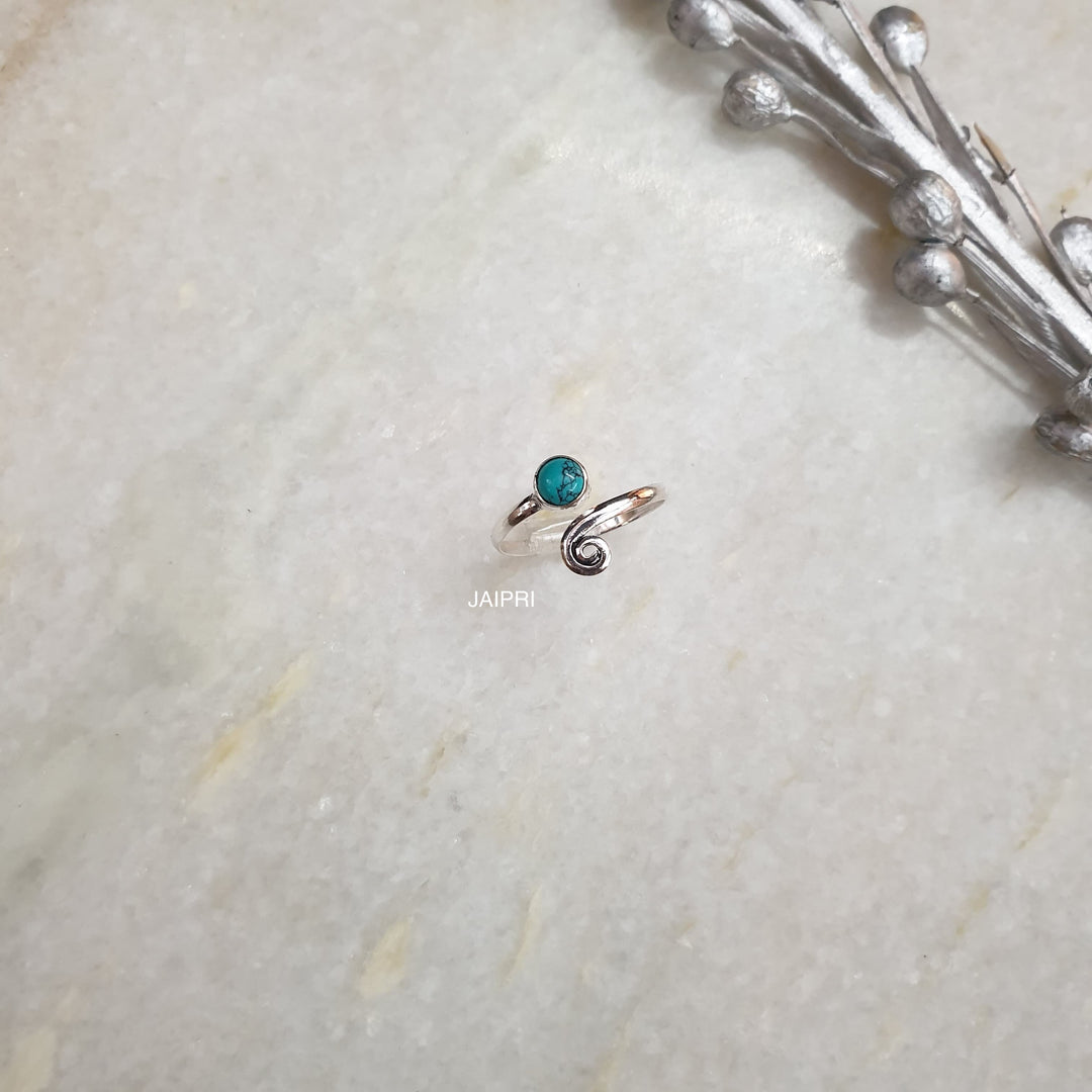 Turquoise Stone | Designer Adjustable Ring Trendy