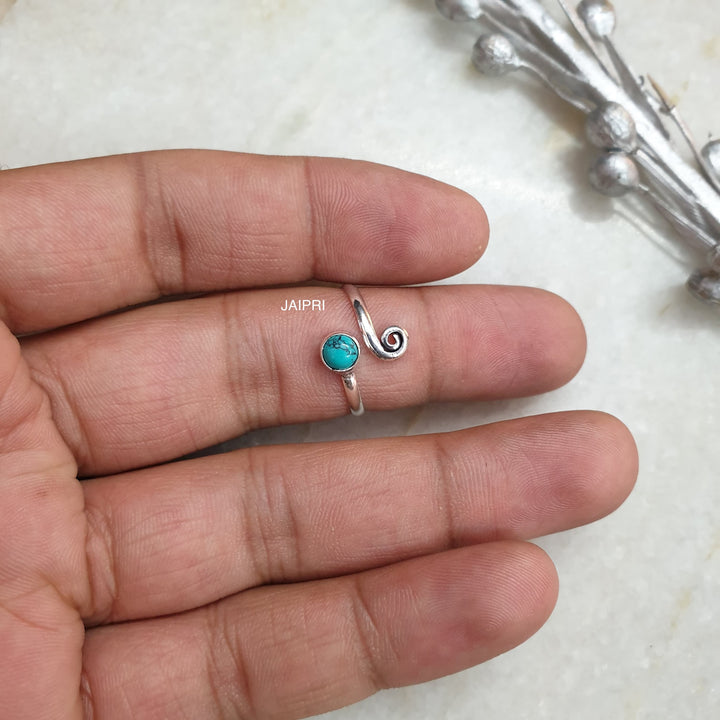 Turquoise Stone | Designer Adjustable Ring Trendy