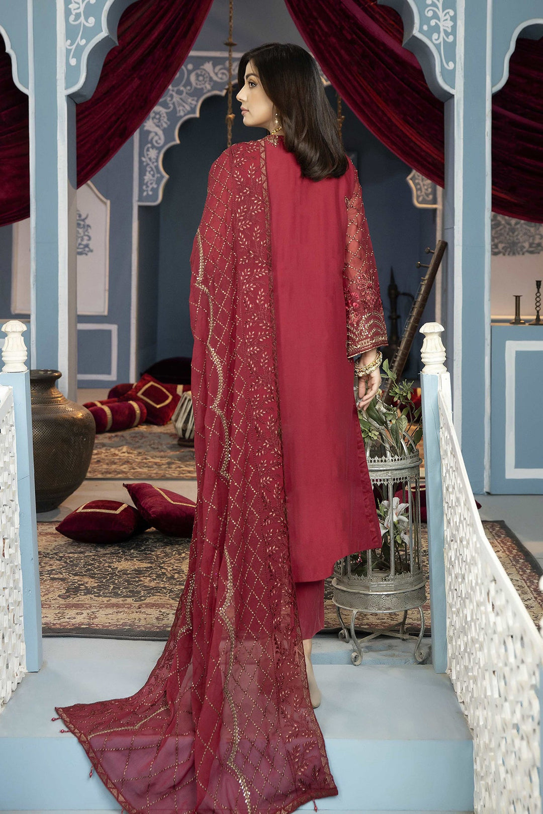 Maroon Georgette Salwar Kameez | Festive Wear for Women