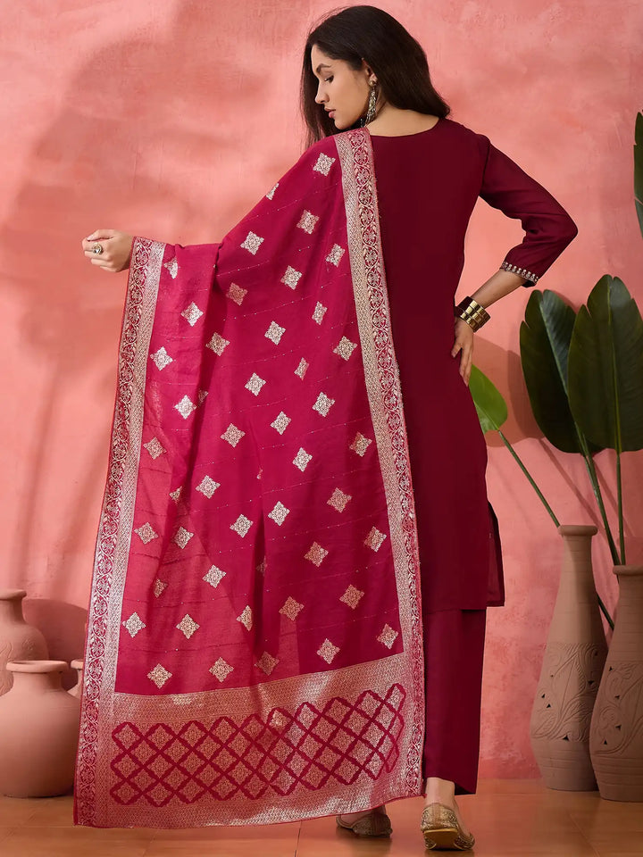 Maroon Readymade Salwar Kameez Online