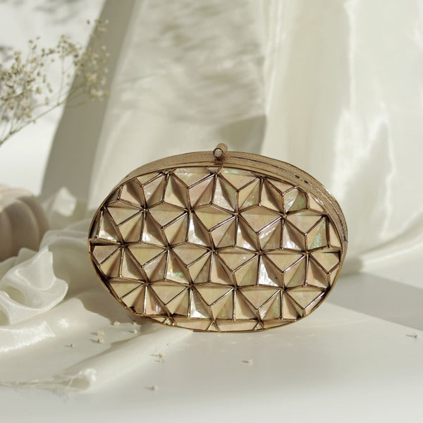 Maya 3D Mother of Pearl Clutch | Handcrafted Elegance & Artistry