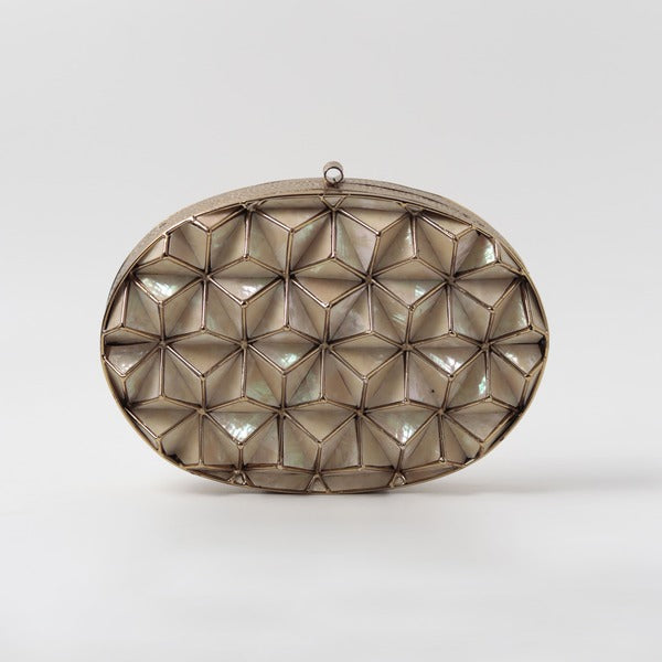 Maya 3D Mother of Pearl Clutch | Handcrafted Elegance & Artistry