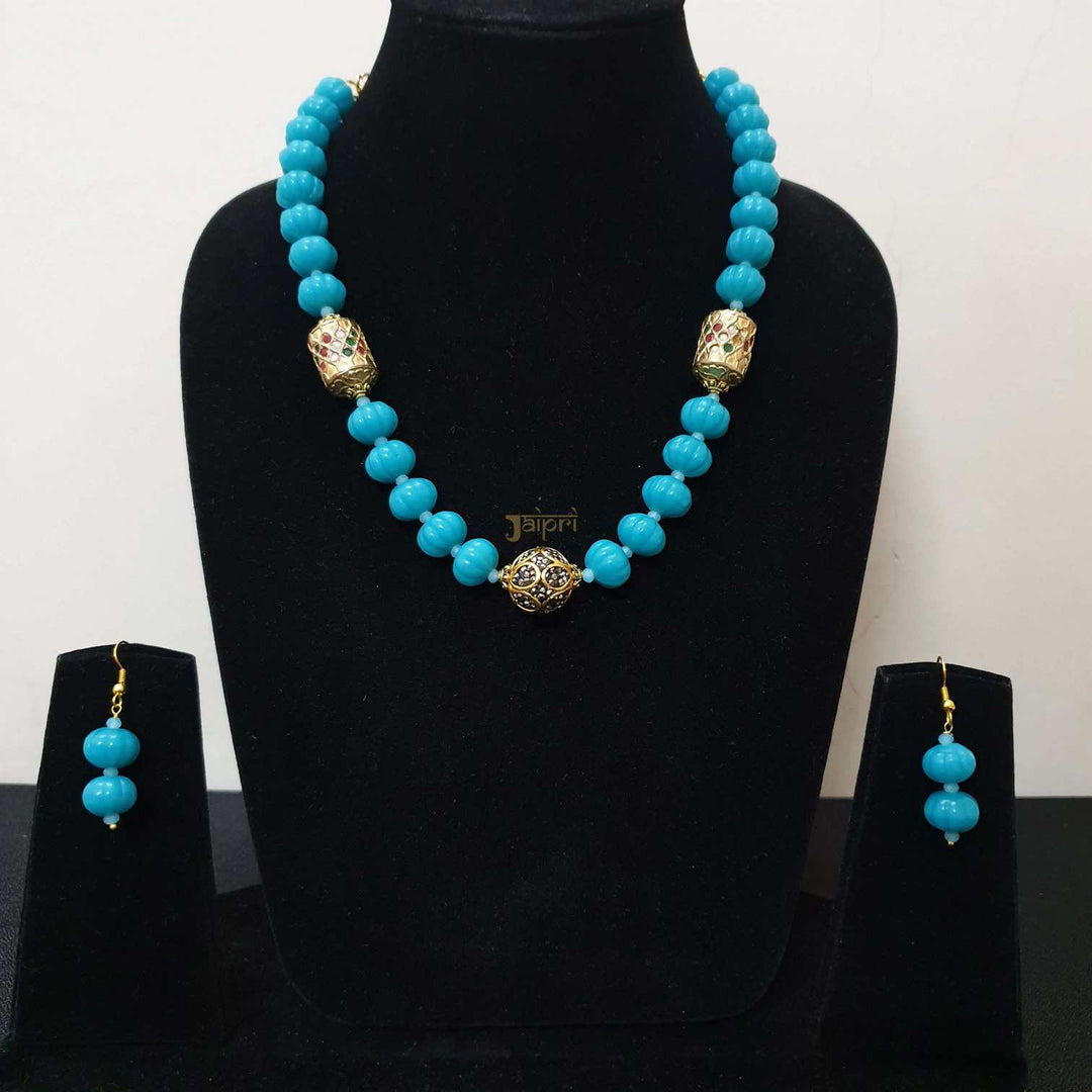 Turquoise Meenakari Adorable | Necklace With Earrings Trendy