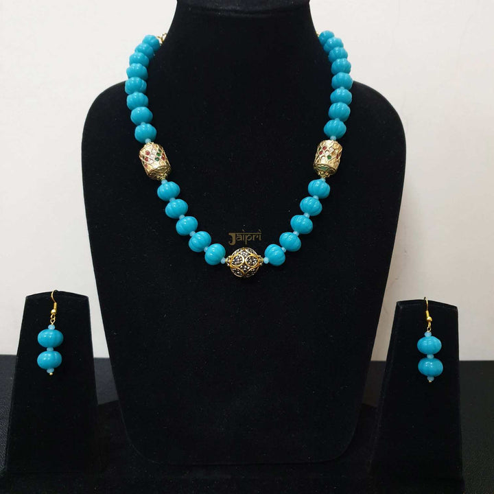Turquoise Meenakari Adorable | Necklace With Earrings Trendy