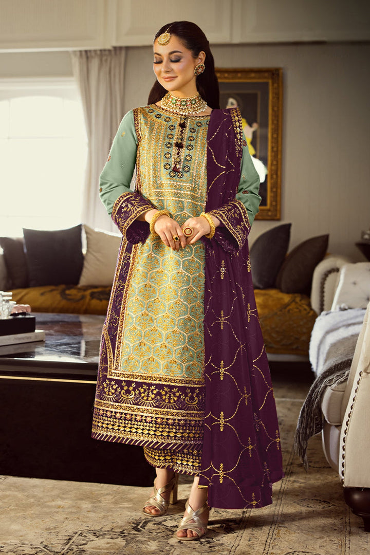 Mint Green Indian Salwar Kameez | Designer Suit with Heavy Embroidery