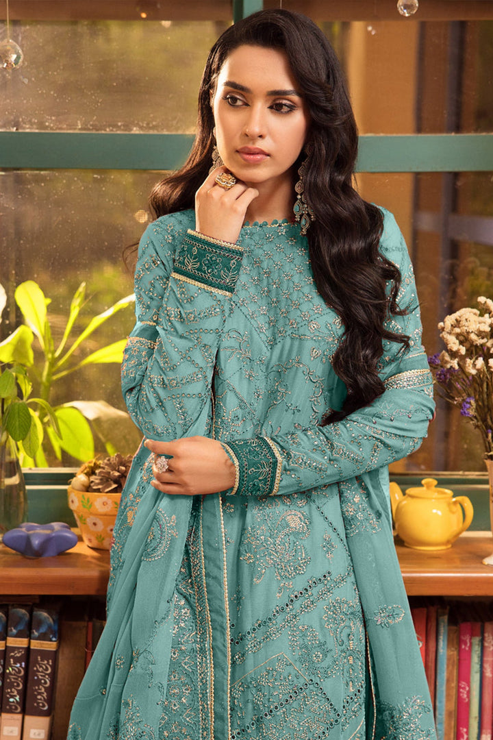 Rama Festive Wear Faux Georgette Suit | Heavy Work & Santoon Bottom