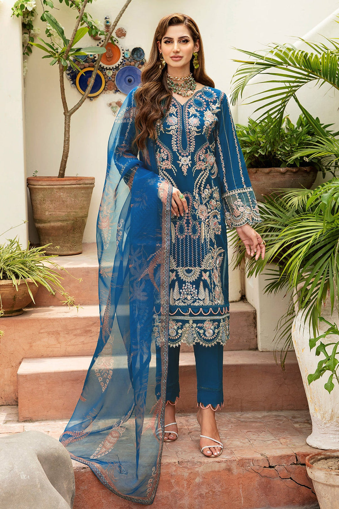 Elegant Blue Rayon Suit | Chic Ethnic Wear with a Gorgeous Dupatta