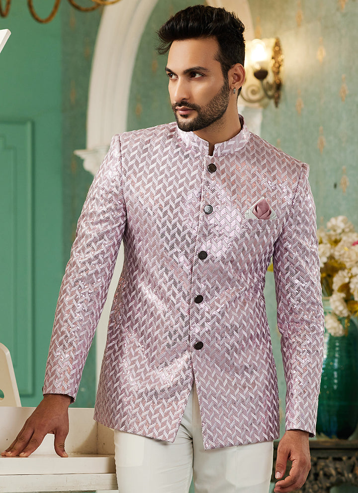 Onion Pink Art Silk Jodhpuri Suit | Elegant Traditional Attire for Special Occasions
