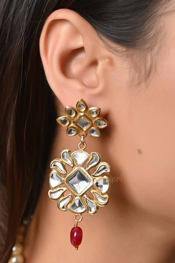 Gold Plated | Kundan Long Pendant Set Trendy