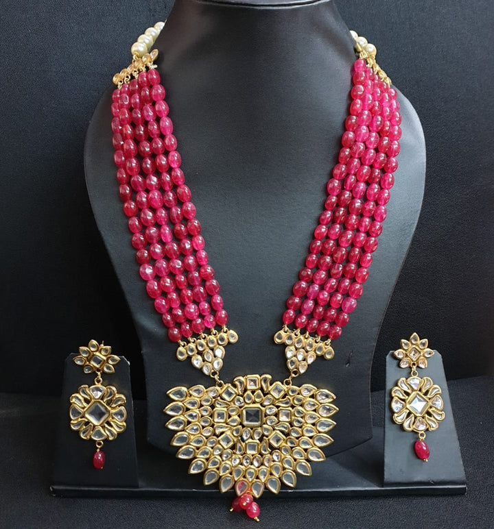 Gold Plated | Kundan Long Pendant Set Trendy