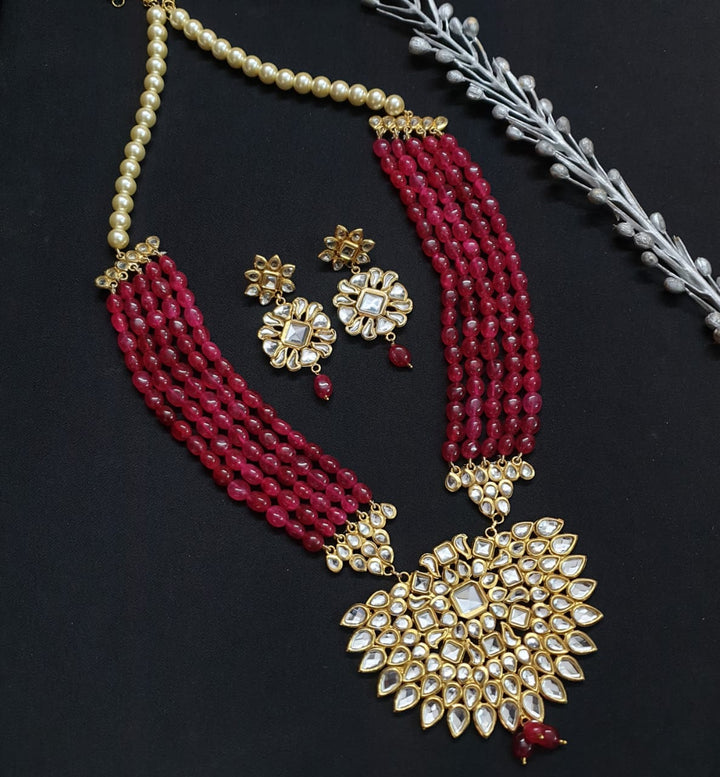 Gold Plated | Kundan Long Pendant Set Trendy