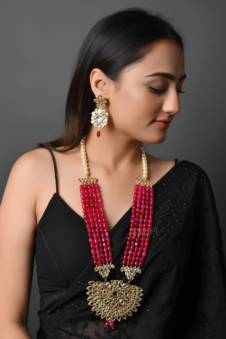 Gold Plated | Kundan Long Pendant Set Trendy