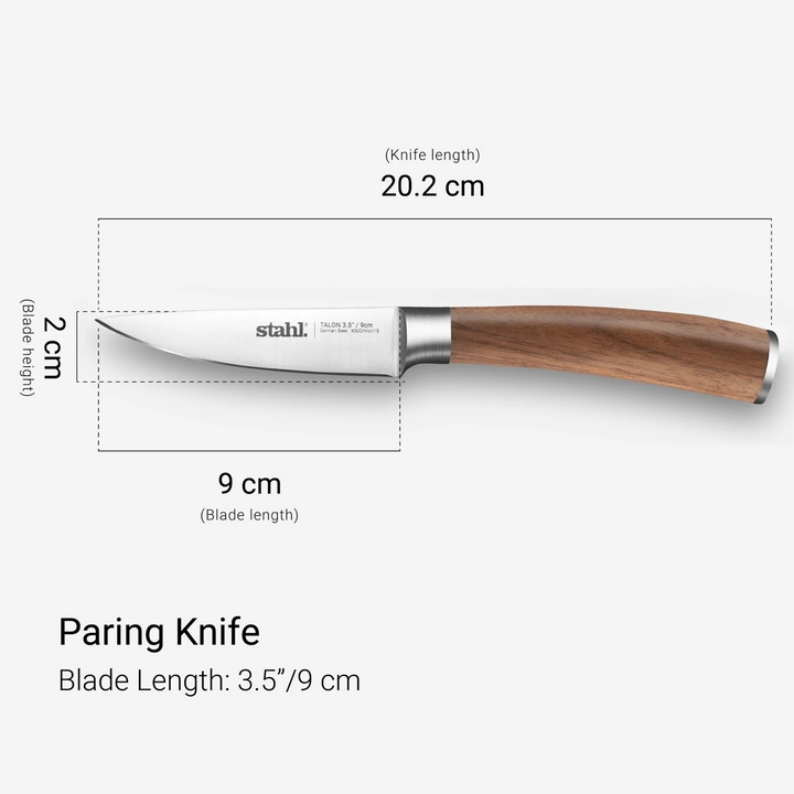 Stahl Talon Paring Knife |  Walnutwood Handle, 3.5 Inches / 9 cm