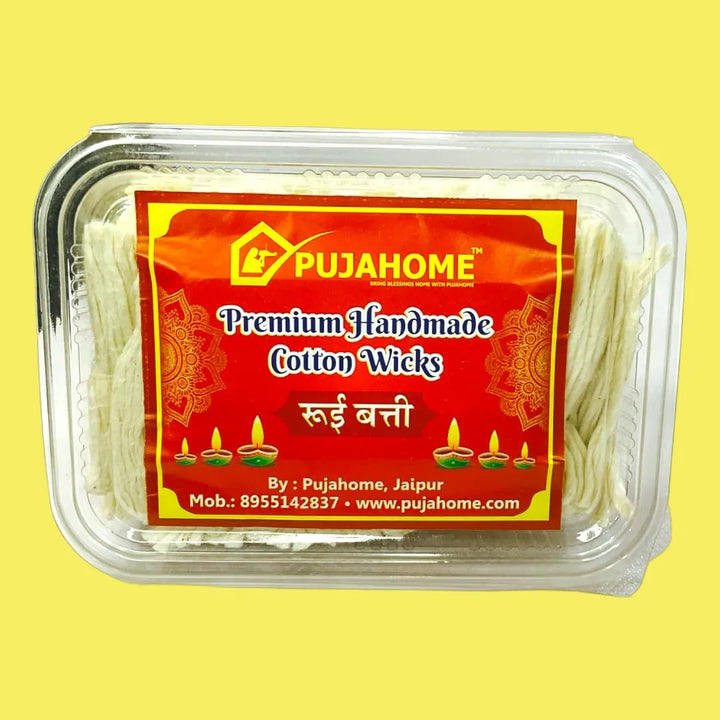 Long Phool Batti Long Cotton Wicks for Diya, Lambi Batti for Puja, Long Diya Batti For Pooja | 100% Pure & Natural Long Handmade Cotton Long Tip Wicks  (Pack of 1, White)