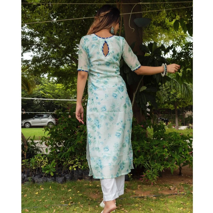 Sea Green Chanderi Kurta Set | Falak Festive Ethnic Wear