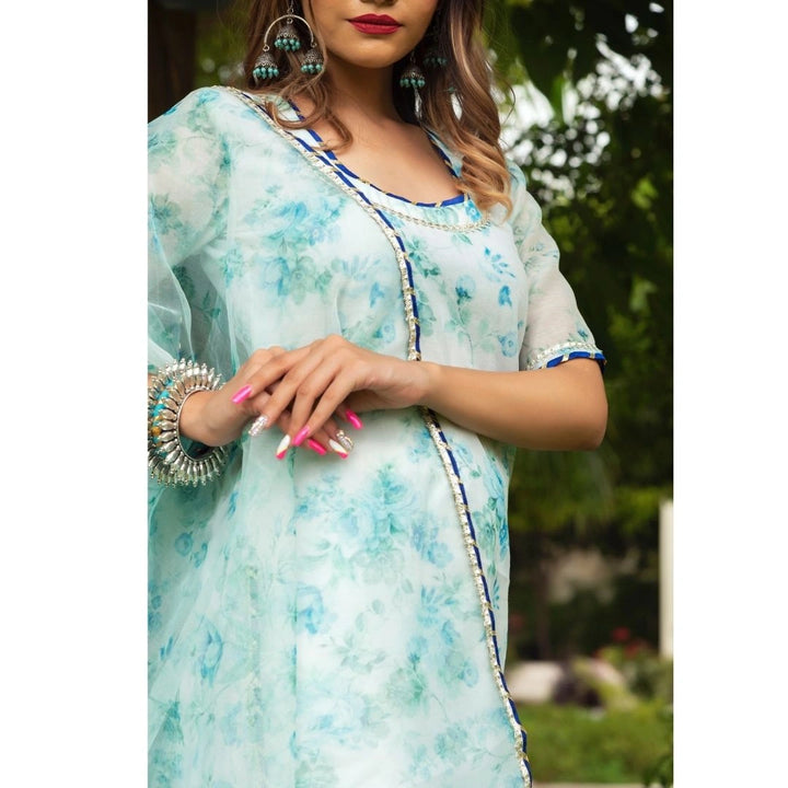 Sea Green Chanderi Kurta Set | Falak Festive Ethnic Wear