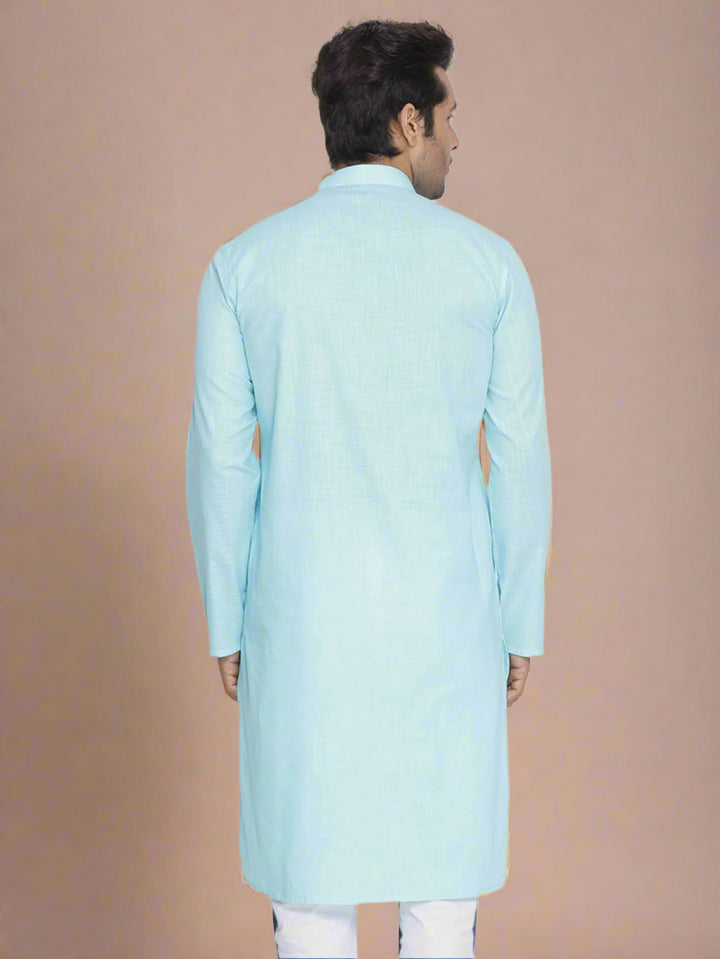 Men’s Plain Cotton Kurta Set | Stylish White Bottom for Traditional Look