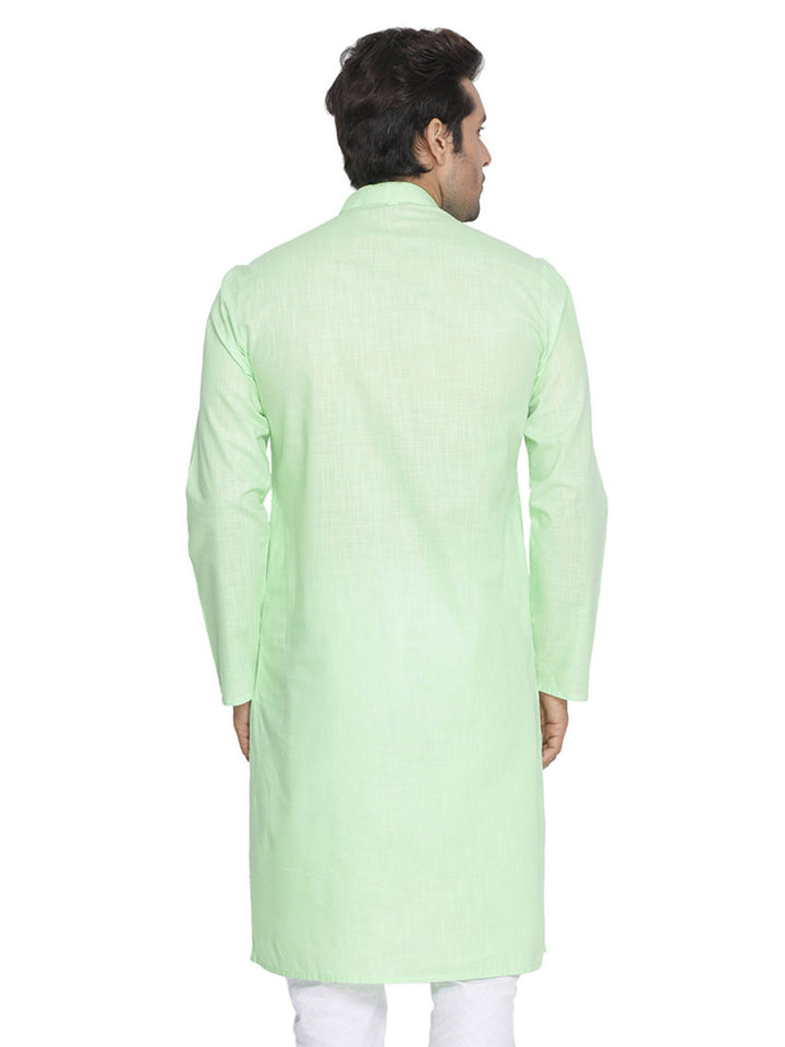 Men’s Plain Cotton Kurta Set | Stylish White Bottom for Traditional Look