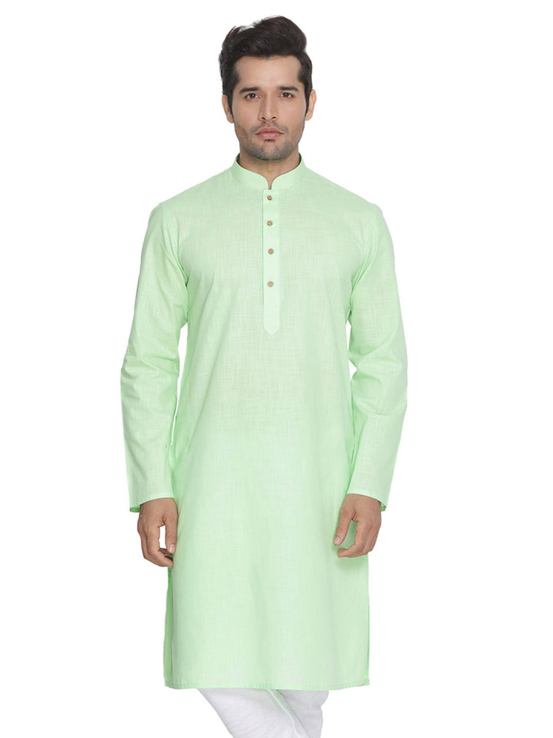 Men’s Plain Cotton Kurta Set | Stylish White Bottom for Traditional Look