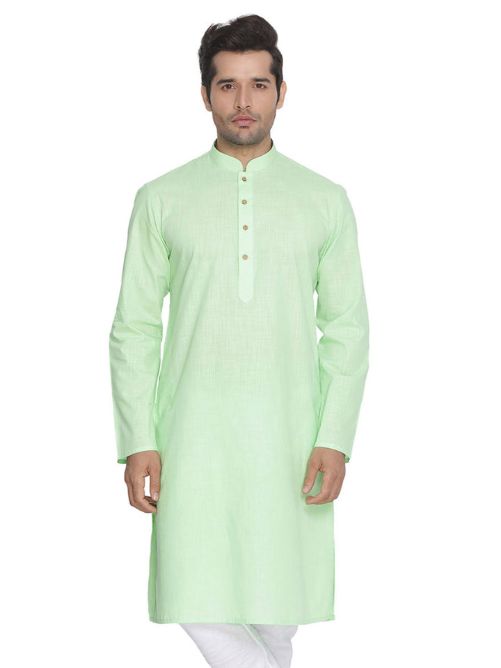 Men’s Plain Cotton Kurta Set | Stylish White Bottom for Traditional Look