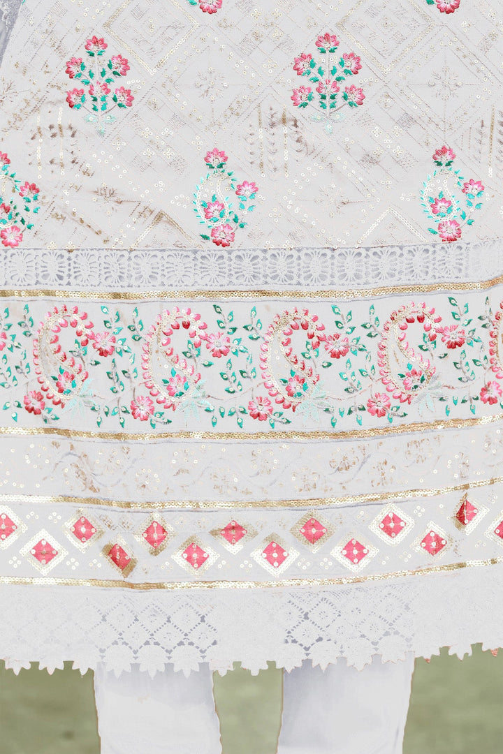 White Color Salwar Kameez | Heavy Work Dupatta for Special Occasions