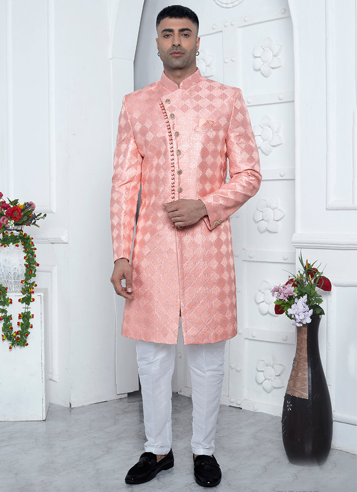 Stylish Art Silk Sherwani | Computer Thread Work Perfect Wedding Attire